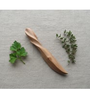 El yapımı zeytin sebze yesillik bıçağı (Ekru - Kahverengi)