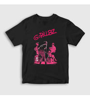Presmono Unisex Çocuk Siyah Stage Gorillaz T-Shirt 55019tt