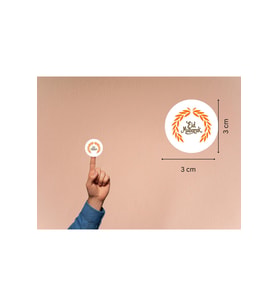 Eid Mubarak Etiketi Turuncu Renkli Ramazan Kurban Bayram Çıkartmaları 3 Cm (95 ADET)