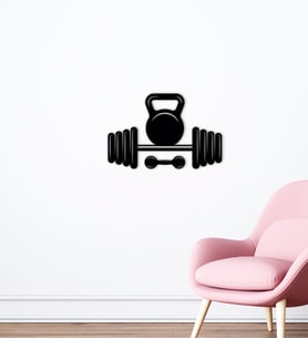 BK Home GYM Tasarımlı Ahşap Duvar Süsü-21 (Siyah)