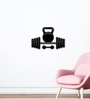 BK Home GYM Tasarımlı Ahşap Duvar Süsü-21 (Siyah)