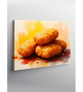 Kanvas Tablo Kızarmış Nugget Tabağı