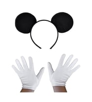 Siyaickey Mouse Tacı ve Beyaz Eldiven Seti