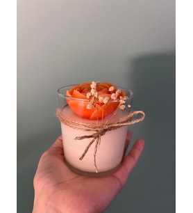 El Yapımı Cam Bardakta Soya Wax Vanilya Kokulu Mum 330 ml  Doğal, Dekoratif ve Hediyelik (Ekru-Koyu Kahve)
