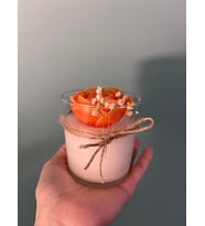 El Yapımı Cam Bardakta Soya Wax Vanilya Kokulu Mum 330 ml  Doğal, Dekoratif ve Hediyelik (Ekru-Koyu Kahve)
