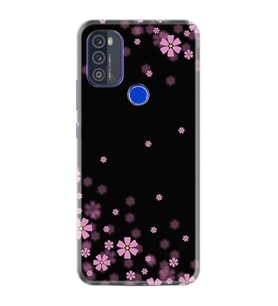 Reeder P13 Blue Max Pro 2021 Kılıf Resimli Desenli Baskılı Silikon Kılıf Black flowers 1391