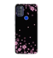 Reeder P13 Blue Max Pro 2021 Kılıf Resimli Desenli Baskılı Silikon Kılıf Black flowers 1391
