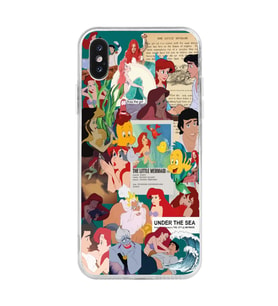 Iphone XS MAX Uyumlu Küçük Deniz Kızı Ariel Tasarımlı Şeffaf Telefon Kılıfı