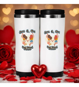 BK Gift Kişiye Özel Best Friend Tasarımlı İkili Çelik Termos Bardak -5, Sevgiliye Hediye, Sevgililer Günü Hediyesi