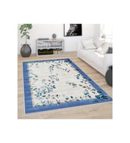 Rovigo Home Dijital Baskı Yıkanabilir Kaymaz Taban Salon Halısı RVG0392 (Mavi)