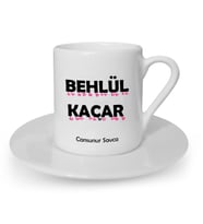İsme Özel Türk Kahvesi Fincanı Seti - Behlül Kaçar (Beyaz)