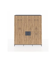 Hyperion Dolap 10 Raflı 2 Çekmeceli 3 Askılı 220x44x243 Antrasit-Çam/Antrasit