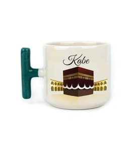 Kabe Baskılı Yeşil Kulplu T Kupa
