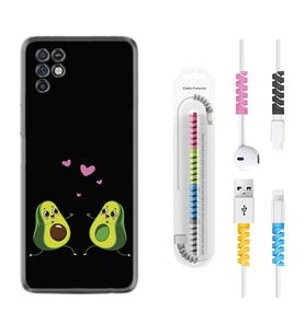 INFINIX Note 11 Pro Note 10 Hot 9 Play Kılıf Kablo Koruma Spiral Silikon Aşık Avokadolar 1642