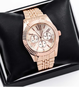 Spectrum Michael Kors Tarzı Rose Renk Metal Kordon Erkek Kol Saati