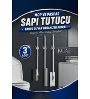 Yapışkanlı Paspas ve Mop Askısı, Banyo Duvar Organizer Aparatı