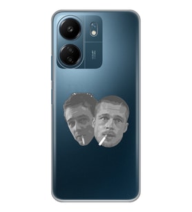 Xiaomi Redmi 13C Uyumlu Fight Club Desenli Şeffaf Telefon Kılıfı