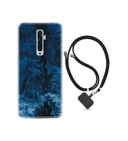 Oppo Reno 2z Kılıf Silikon Ipli Boyun Askılı Desenli Blue Zigzag 1687