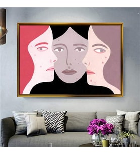 Altın Çerçeveli dekoratif tablo l68 (Gold)