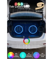 Şerit LED 2’li 16cm RGB Neon Hoparlör Kapağı  Uzaktan Kumandalı 3 Renk LED Efektli Midrange Aydınlatma Seti