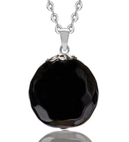 Sertifikalı Fasetli Obsidyen Doğal Taş Kolye (Çok Renkli)