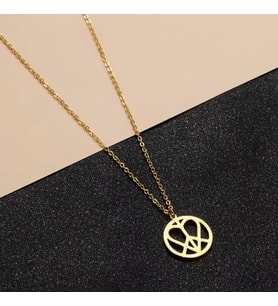 Minimal Barış Sembol Kolye 925K Gümüş (Gold)