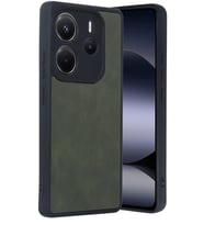 Redmi Note 14 4G Kılıf Şık Deri Görünümlü ve Dokulu Esnek Premium Fitfist Kapak (Koyu Yeşil)