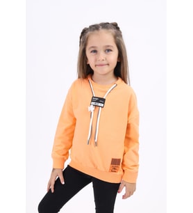 Toontoy Kız Çocuk Baskılı Sweatshirt (Oranj)