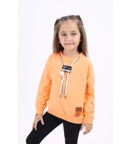 Toontoy Kız Çocuk Baskılı Sweatshirt (Oranj)