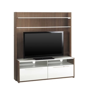 Adore Mobilya Flat Line Due Ekstra TV Ünitesi - Noce- Parlak Lake Beyaz 134x150x40 cm (GxYxD)