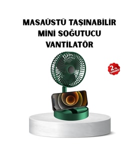 Mey İthalat® Taşınabilir Katlanabilir Mini Fan 3 Kademeli Şarj Edilebilir