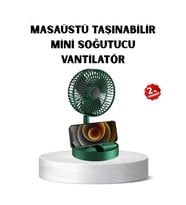 Mey İthalat® Taşınabilir Katlanabilir Mini Fan 3 Kademeli Şarj Edilebilir