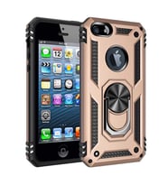 Uyumlu Model Apple iPhone 5 5S SE Kılıf Yüzüklü Zırh Tank Vega (Gold)