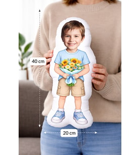 eJOYA Anneler Gününe Özel Ellerinde Çiçekler Peluş 3 Boy Yastık B116357