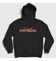 Presmono Unisex Siyah Lets Get Physical Dua Lipa Kapüşonlu Sweatshirt 322541tt