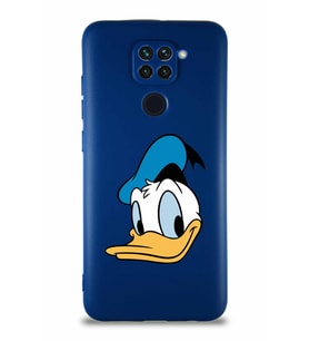 Xiaomi Redmi Note 9 Soft Premier Kapak Donald Duck-B Tasarımlı Silikon Kılıf - Lacivert (Şeffaf)