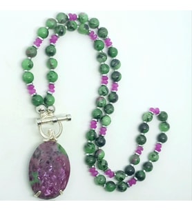 1821 Rubyzoisite el yapımı kolye