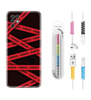 INFINIX Note 11 Pro Note 10 Hot 9 Play Kılıf Kablo Koruma Spiral Silikon Danger 1372
