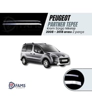 Peugeot Partner Tepee 2008-2018 arası Krom Sürgü Nikelaj 2 Parça Paslanmaz Çelik