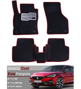 SEAT LEON HYBRİD (2020-2024) Uyumlu EVA Paspas Tam Set–Oto Paspas,Araca Özel,Kolay Montaj