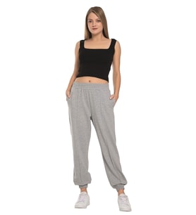 Crozwise Lastik Paça - Kadın Pamuklu Grimelanj Eşofman Altı - 2172-05