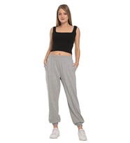 Crozwise Lastik Paça - Kadın Pamuklu Grimelanj Eşofman Altı - 2172-05