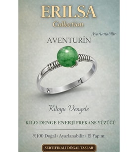 Sertifikalı Kilo Denge Enerji Yüzüğü – Aventurin Taşı Ayarlamalı İnce Kasa Başak Oğlak Terazi Burcu (Çok Renkli)