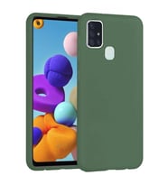 Samsung Galaxy A21S İçi Kadife Silikon Kılıf Yeşil
