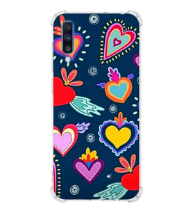 PrintiFy Samsung Galaxy A70 Uyumlu Retro Color 3 Baskılı Şeffaf Köşe Korumalı Antişok Kılıf