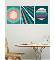 Retro Desen Nostalji Kanvas Tablo Seti 3 Adet x 40x55cm (Karışık)