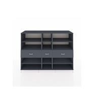 Kronos Dolap 9 Raflı 3 Çekmeceli  220x59x163 Antrasit-Antrasit
