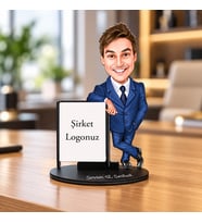 Kişiye Özel Şirket Logolu Karikatür Biblo Hediyelik