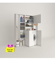 Kenzlife çamaşır makinesi dolabı kasparovmega byz kurutma dolabı + tekli duvar rafı hediyeli (Karışık)