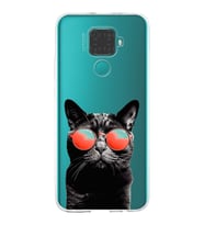 PrintiFy Huawei Mate 30 Lite ile Uyumlu 1mm Slim Fit Kedi 3 050d Baskılı Şeffaf  Kılıf